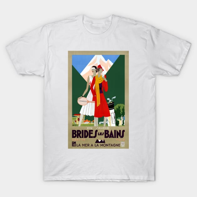 Vintage Travel Poster France Brides Les Bains T-Shirt by vintagetreasure